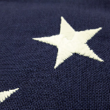 U.S. Flag -  Cotton Sewn Stripes with Embroidered Stars