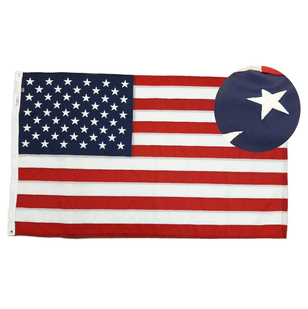 U.S. Flags - Nylon with Embroidered Stars
